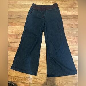 Bisou Bisou Wide Leg Flare Jeans Dark Wash 8P‎ Petite